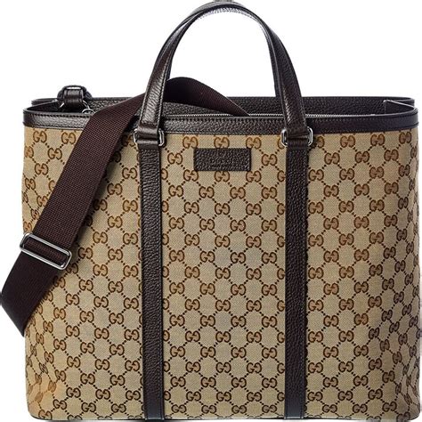 gucci gg canvas & leather crossbody|Gucci coated canvas tote.